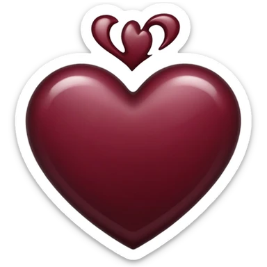 Dark maroon heart sticker