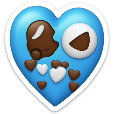 Blue heart with “M + M” inside  sticker