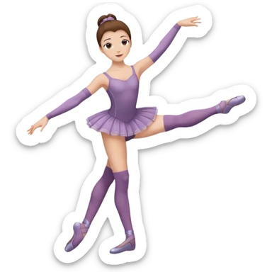 Ballet dancer in over the knee socks, leotard and long brown hair sticker