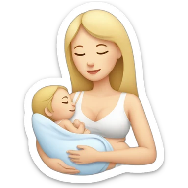 White woman breastfeeding her baby sticker
