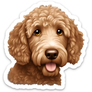 Chocolate brown golden doodle sticker