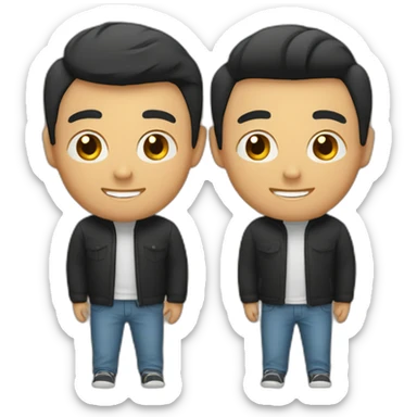 gay couple; latino and asian sticker
