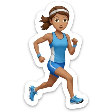 middle-aged female runner brown hair sticker