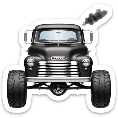 1:10 off-road lcg smoking Arrma Traxxas Basher Wednesday Adam’s 1954 blackened tarnished hotrod streamlined anime Chevrolet extended cab rc pickup ( extra wide low-profile pin tires chrome wheels without fenders) sticker
