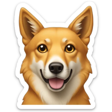 Yellow dog mix of a fox and a dingo sticker
