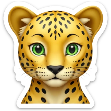A high-resolution photo-realistic digital illustration of a young jaguar, chest upward A high-resolution, photo-realistic digital illustration of a majestic young jaguar sticker