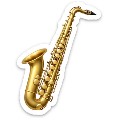 An emoji of a baritone saxophone. Specify, a baritone has a neck with a full loop, not just a bend like a tenor saxophone. sticker