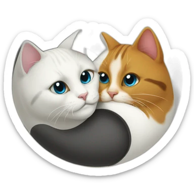 Two cats yin yang sticker