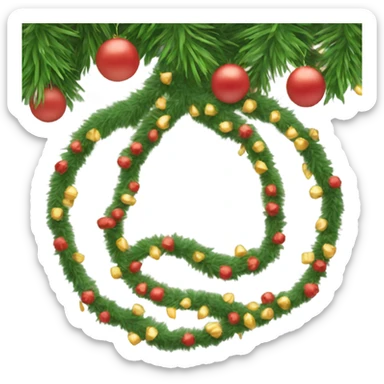 New Year's garland for a tree sticker