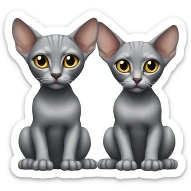 Two grey sphinx cats sticker