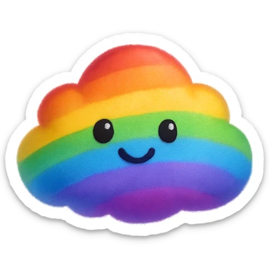 gay pride emoji, rainbow cloud, soft and fluffy sticker
