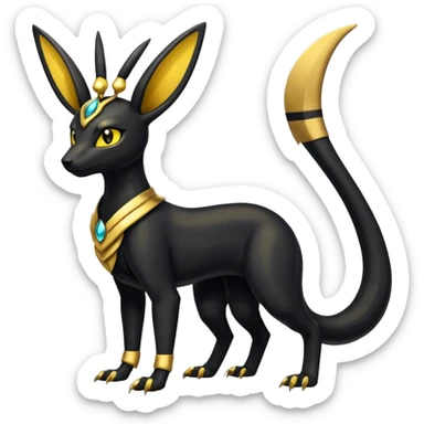 Shiny 4-legged Umbreon-Anubis-Salandit-Beedrill-fusion, full body sticker