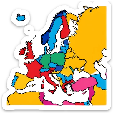 Map of Europe  sticker