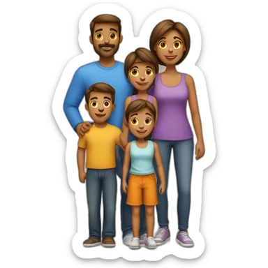 a family with 1 dad 1 mom 1 sister and 4 brothers sticker