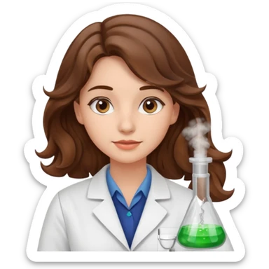 young women pharmacist studying science, wavy hair sticker