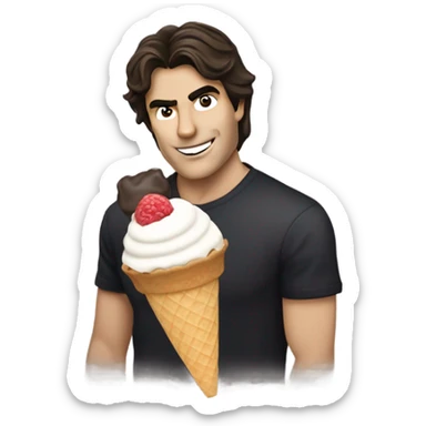 Damon Salvatore from The Vampire Diaries with an ice cream  sticker