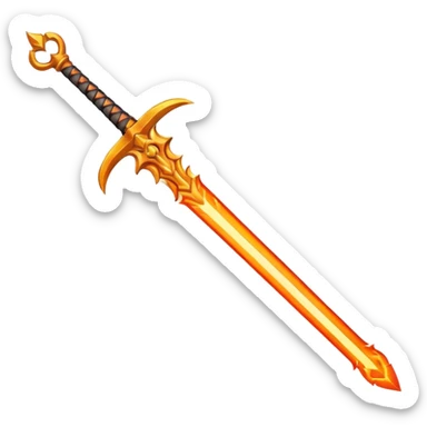 fire sword striking down sticker
