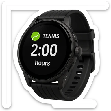 smartwatch con modalità attiva di tennis che segna 2 ore di tennis, REALISTICA 4K sticker
