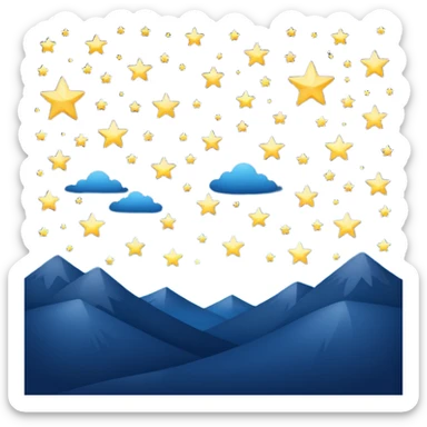 Clear night sky with twinkling stars sticker