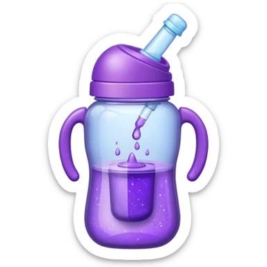 glitter purple and cian feeding bottle sticker