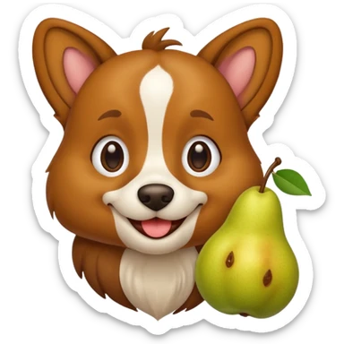 Hund mit Birne in der Hand  sticker