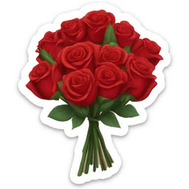 red rose bouquet sticker