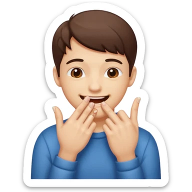 Emoji gêne et content qui mort son ongle sticker