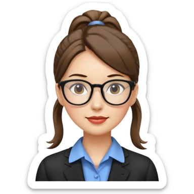 Office lady with high ponytail sticker