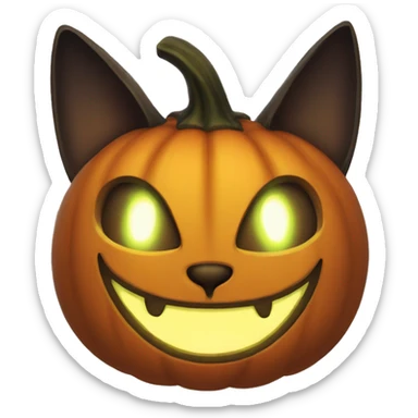Cat glowing Jack-o-lantern sticker