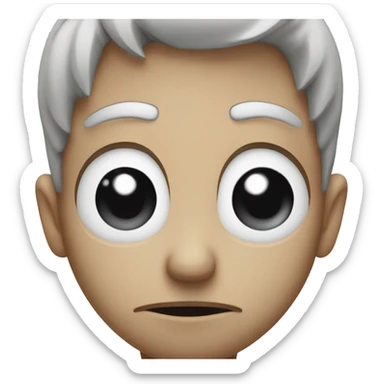 sad face cracked sticker