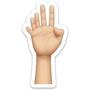 Little finger unfolded and all other fingers folded sticker
