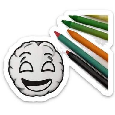 paper coloring page with crayon on top of it sticker