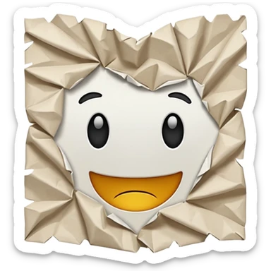 crumpled paper sticker