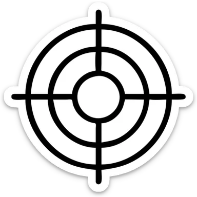 minimalist icon of a target or bullseye to represent focus time, simple shapes, neutral colors sticker