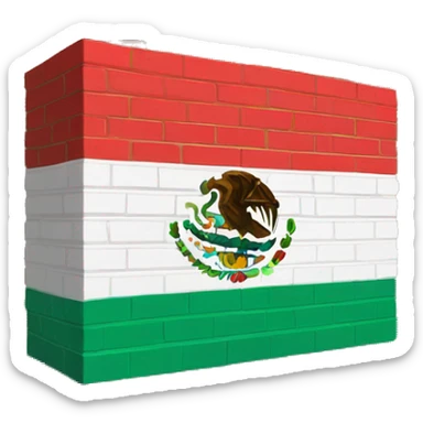 Big Brick wall with small mexican flag  sticker