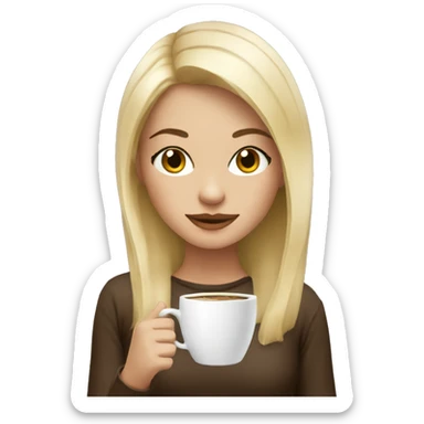 Blondie girl with  a cup of coffee  sticker