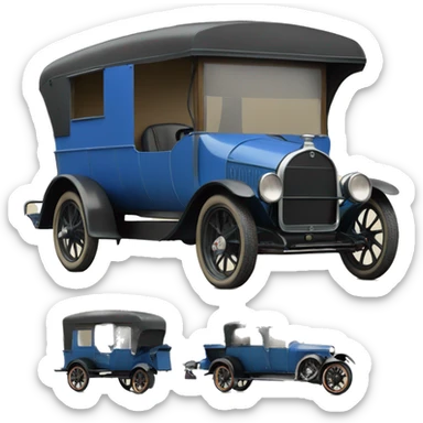 hot rod caravan 1924 with trailer blue  sticker