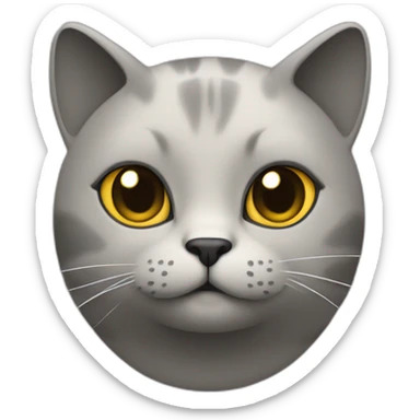 a round-faced cat with a grey beehive and no pattern all over sticker