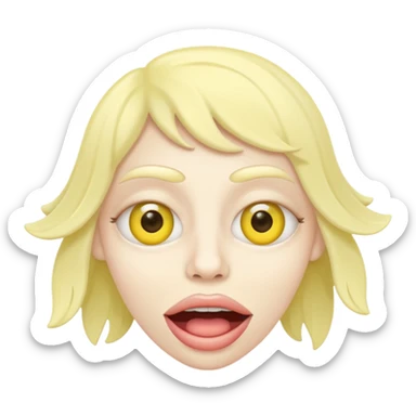 five leaved yellow anemone eyes mouth sticker