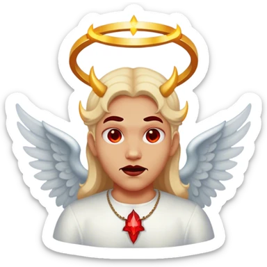 Diablo con aro de ángel  sticker