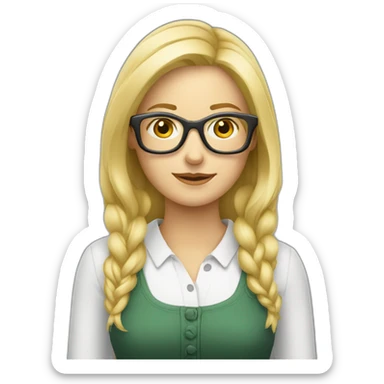 Blonde Frau mit Brille und Handy sticker