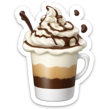 coffee with whipped cream and chocolate shavings sticker