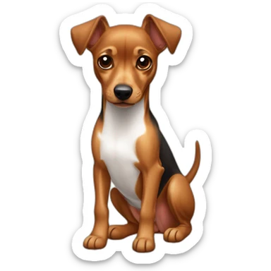 cachorro pinscher de pelo caramelo jogador de basquete sticker
