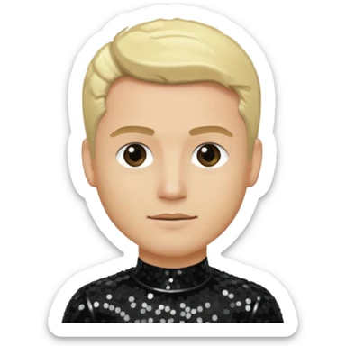 David Silveria from Korn with blonde hair, light skin, black sequin outfit sticker