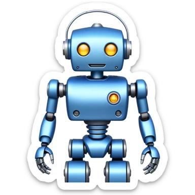black friday robot with blue and metalic colours sticker