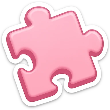 pink puzzle piece emoji, fun and friendly sticker