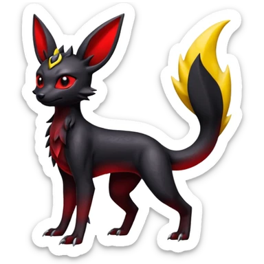  Shiny edgy dark gloomy red cool badass Umbreon-Salandit-Jolteon-fusion sticker