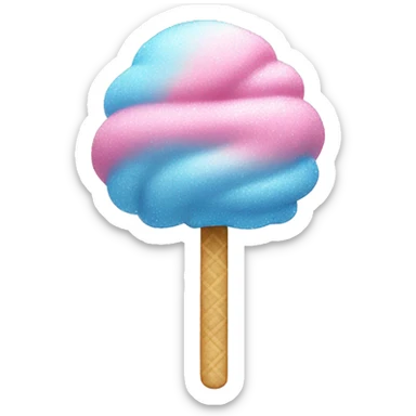 Pink and blue cotton candy with glitter sticker