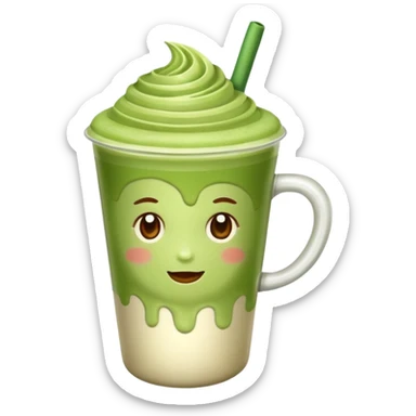 Matcha latte drink  sticker