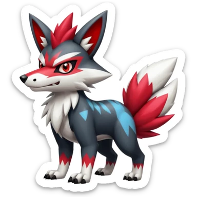 Shiny furry cool Zeraora-Zangoose-Obstagoon-fusion sticker